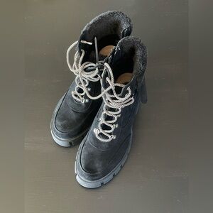 Torrid Faux Black Suede Boots with Chucky Heel Woman’s size 12